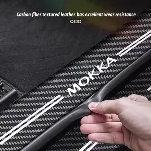 4 Carbon Fiber Texture Scratch-Resistant Guards, Easy Install Car Threshold Protectors for Opel Mokka, Durable and Stylish Design, Car Accessories