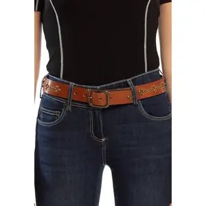 Equestrian Belt - Buck Brown Stud (Cognac Color)