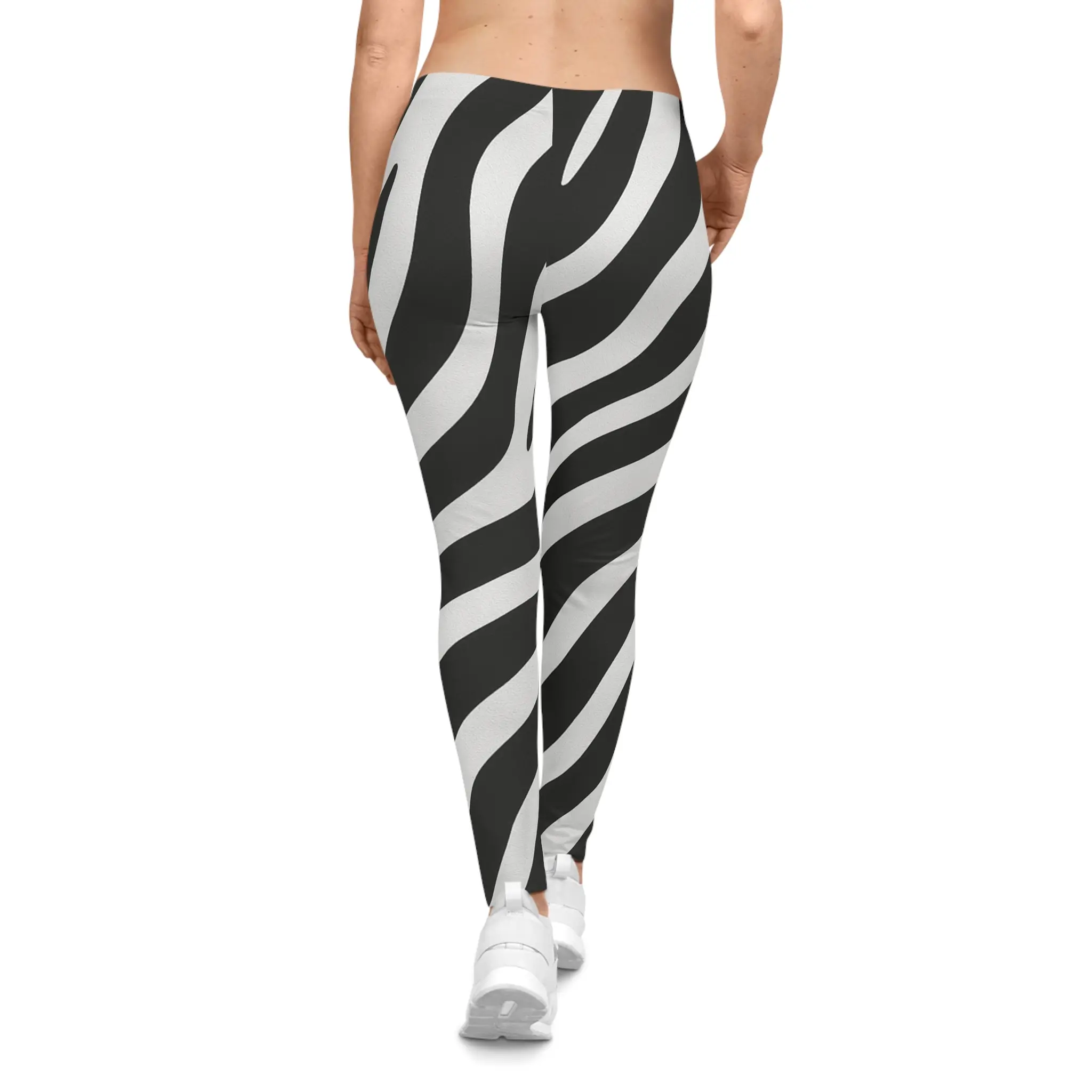 Zebra Print Women's Casual Leggings - Stylish AOP Activewear for Everyday Wear