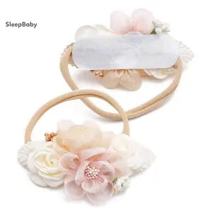 Toddlers Baby Girls Flower Bow Headbands Super Stretchy Hair Bands Accessories for Newborns Infants