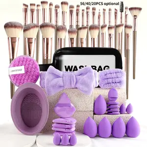 All-In-One Makeup Tool Set – Portable Travel Makeup Brushes and Cleaning Kit, Daily Use Professional Makeup Tools, Large Combination Beauty Set, Complete Face & Eye Makeup Essentials, Soft Bristle Brushes, Compact Storage Case, Home & Travel Cosmetic Kit