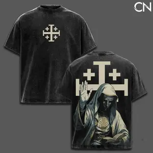Baldwin IV Washed Oversized Tee Featuring Crusader Knight Artwork & Distressed Retro Fit – Trending Medieval Streetwear Essential,funny graphic tee, men’s trendy t-shirts, deals, humorous, 90s, streetwear,penny tees, meme, boyfriend, good graphic, sluggy