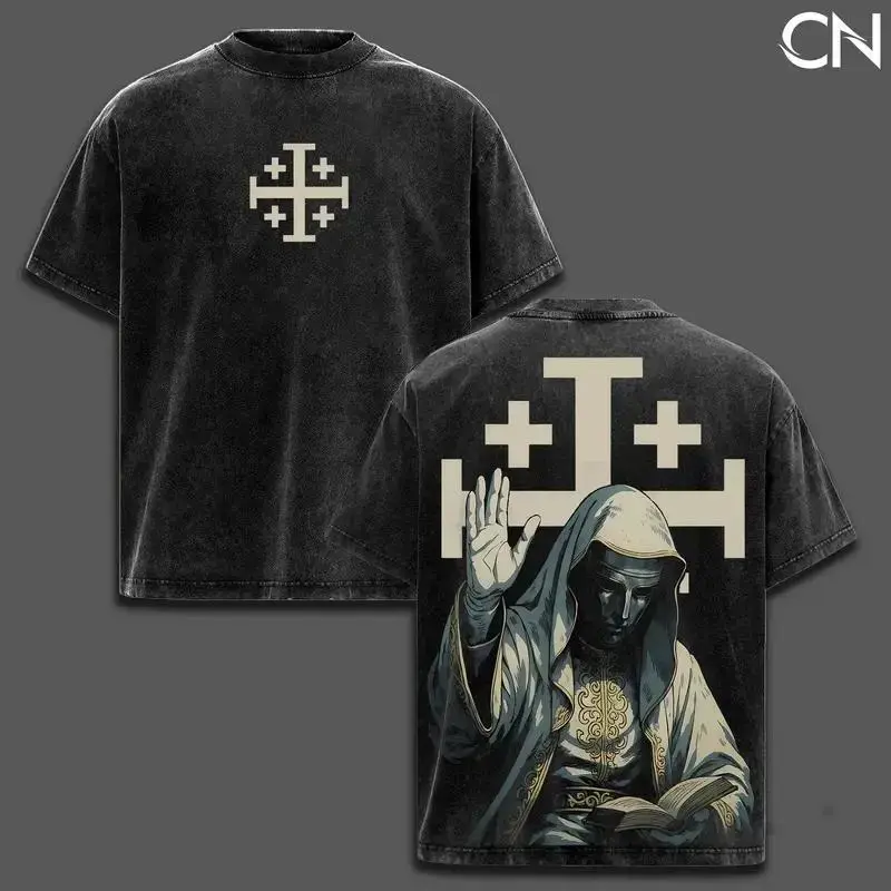 Baldwin IV Washed Oversized Tee Featuring Crusader Knight Artwork & Distressed Retro Fit – Trending Medieval Streetwear Essential,funny graphic tee, men’s trendy t-shirts, deals, humorous, 90s, streetwear,penny tees, meme, boyfriend, good graphic, sluggy