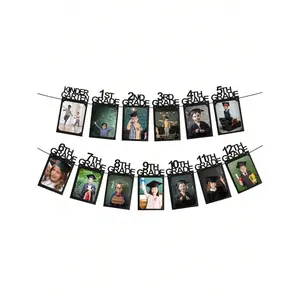 13Pcs K-12 Graduation Photo Banner - Class of 2026 Graduation Party Decorations, Kindergarten to 12th Grade Photo Bunting for High School, Middle School & Graduation Celebration Supplies