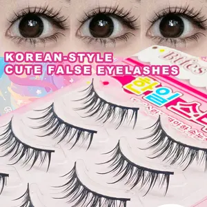 Manga Lashes 5 Pairs Natural Look False Eyelashes Anime Lashes Wispy Fluffy Spiky 3D Volume Eyelashes Pack Korean Japanese Asian Cosplay Fake Eyelashes Look Like