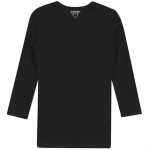 3/4 Crewneck T-Shirt - Navy Basic Women's Top with Long Sleeves for Streetwear and Casual Wear