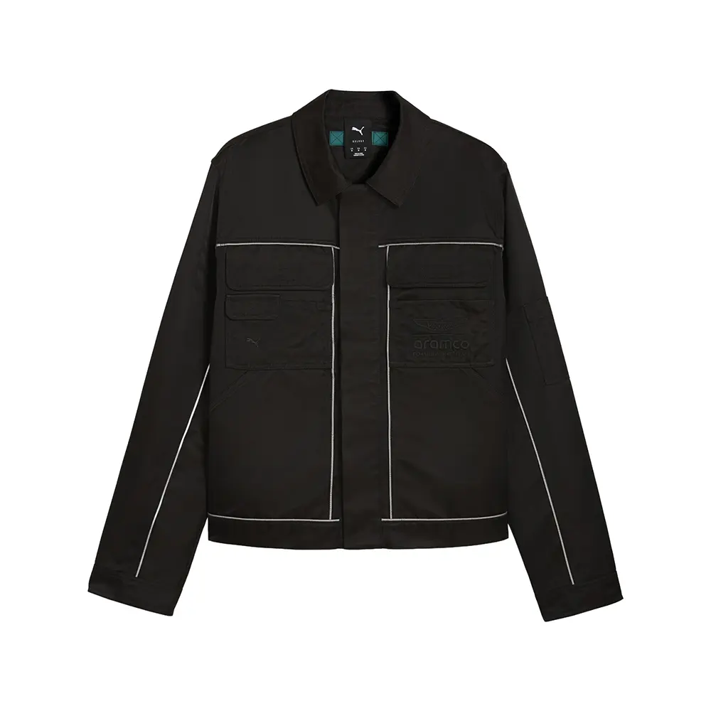 PUMA Mens X Aston Martin Aramco F1 Gear Jacket Athletic Outerwear Casual - Black
