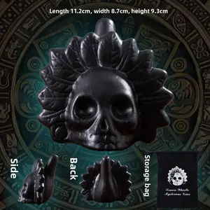 Aztec Whistle Skull Prank Stress Relief Toy Handmade Gag Gift Fun Trendy Novelty Item, Perfect for Party Favors & Stress Relieving