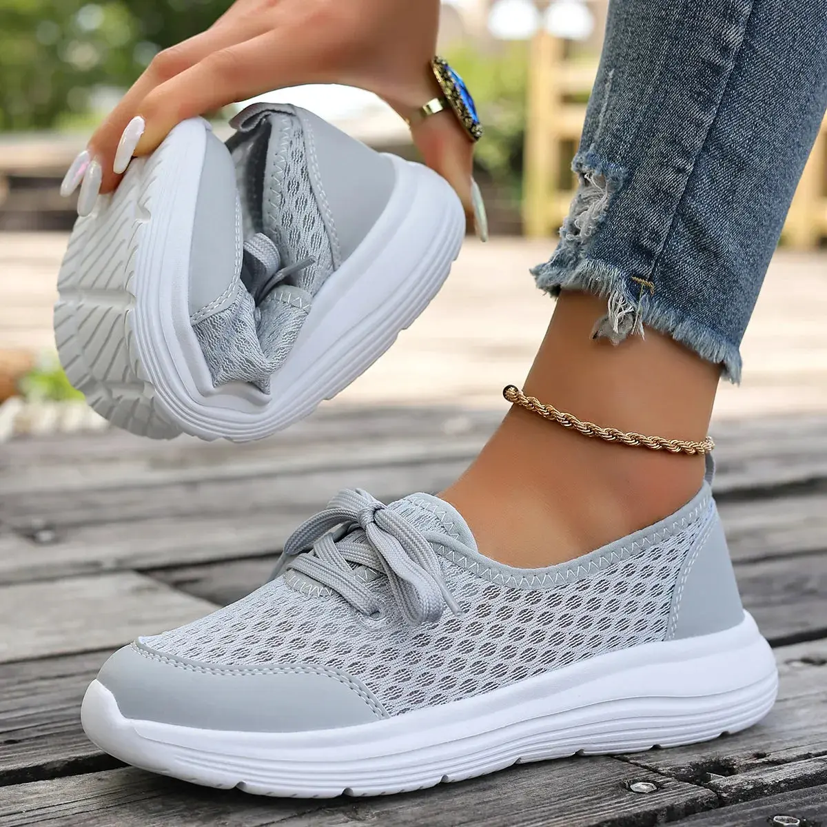 Mesh Sneakers with Breathable Design