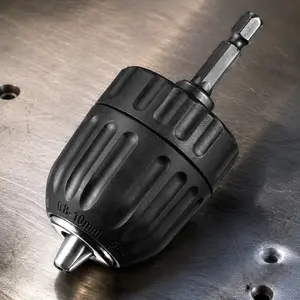3/8" to 1/4" Quick-Change Drill Chuck Adapter for Power Tools - Keyless Conversion Socket, Universal Holder for Wood & Metal Drilling, Compatible with 0.8-10mm Bits