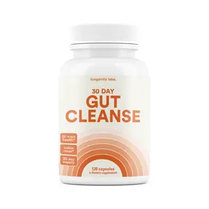 30 Day Gut Cleanse Program | Camp Longevity Gut and Colon Support Supplement | Caffeine Free | Advanced Proprietary Blend Including Fiber, Flaxseed, Alfalfa Powder, Broccoli Powder, Psyllium Husk and more | Non-GMO | 30 Day Supply | 120 Capsules
