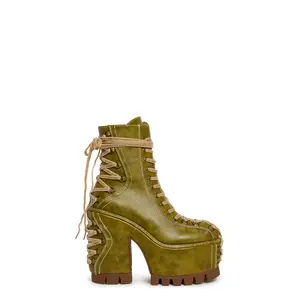 Woodland Lucid Dream Corset Boots - Green