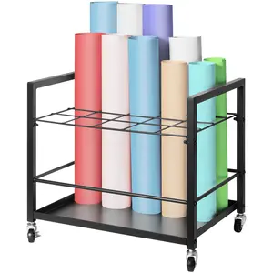 Blueprint Storage Rack With 20 Slots, Mobile Roll File Holder For Architectural Plans And Blueprints, Construction Drawings, And Large Format Documents; Portable Roll File Cart With Wheels, Blueprint Cabinet For Office And Home