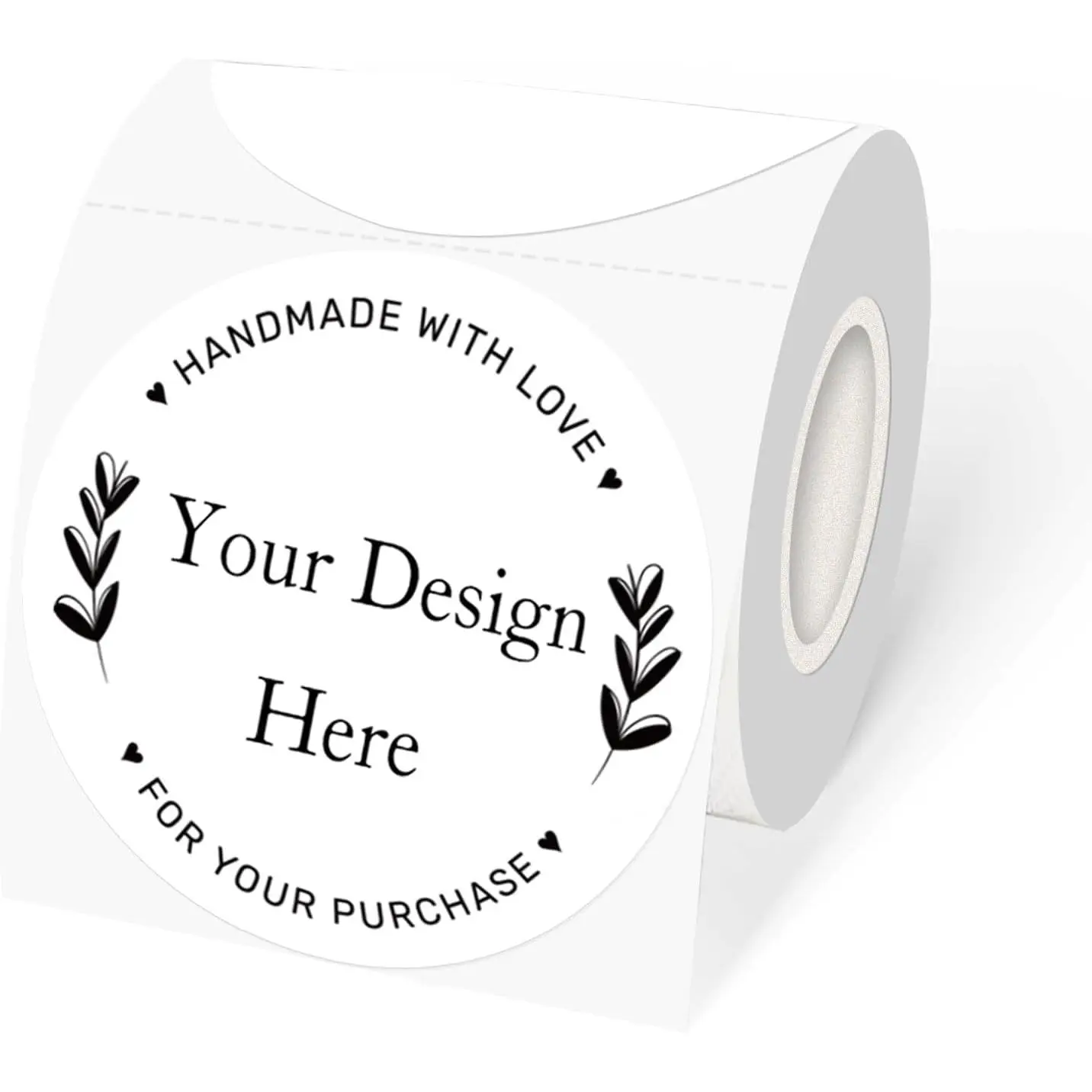 3 Inch White Round Thermal Sticker Labels,  Circle Direct Thermal Labels, Multi-Purpose Self-Adhesive Sticker Label for DIY Logo Design- 200 Sheet/Roll