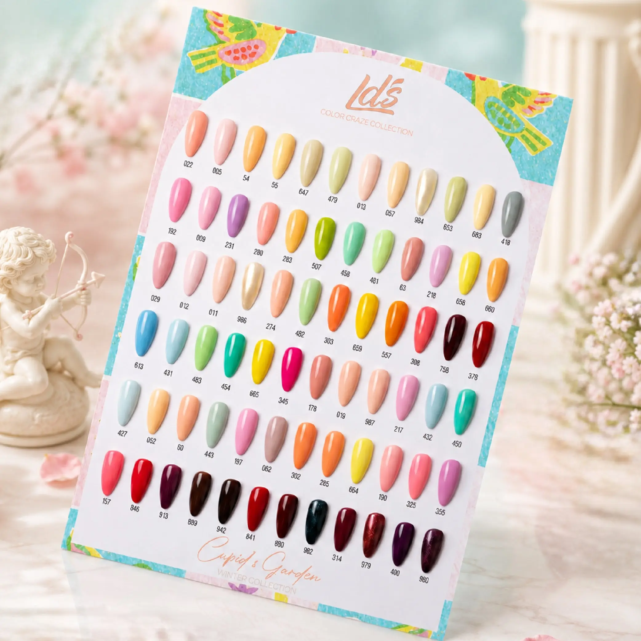 LDS Color Craze - Set 72 Colors - Gel Polish 0.5oz - Cupid's Garden Spring Collection