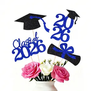 16 PCS Graduation Cake Decorations, 2026 Graduation Theme Party Decorations, Graduation Season Flower Vase Accessories, Graduation Ceremony Table Decoration Cards, Graduation Season Party Scene Arrangement Decorations - Suitable for Graduation Ceremonies,