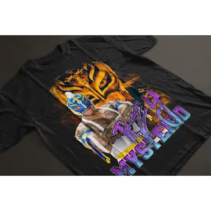 Rey Mysterio 'Golden Mask' Luchador T-Shirt — Premium WWE Lucha Libre Tee