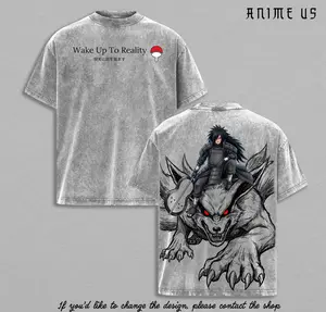 Madara Uchiha Kurama Form Narut0 Anime Graphic Tee Vintage Washed Oversized Dark Streetwear T Shirt Soft Cotton Unisex Shinobi Power Aesthetic Gift