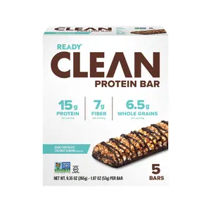 Ready Nutrition Dark Chocolate Coconut Almond Clean Protein Bar Snack Fiber