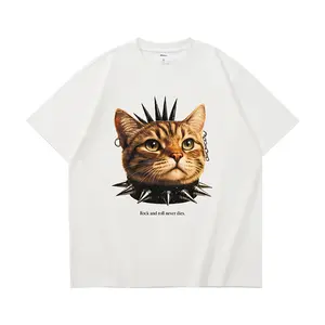 Inflation Fun Mood Illustration Short-Sleeved T-Shirt Spring & Summer New Trendy Brand Style Loose Casual Top for Cool Comfort Round Neck Shortsleeve Street wear Streetwear Tshirt graphic tee