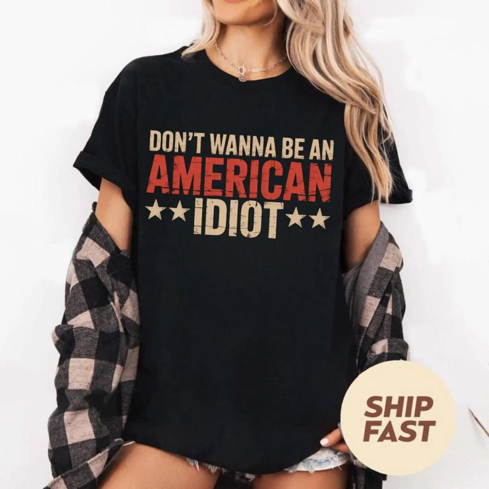 Comfort Colors Don't Wanna Be An American Idiot, I'm Not A Part Of A Maga Agenda Shirt, Political Shirt, Anti Maga, FDT shirt, Anti Trump