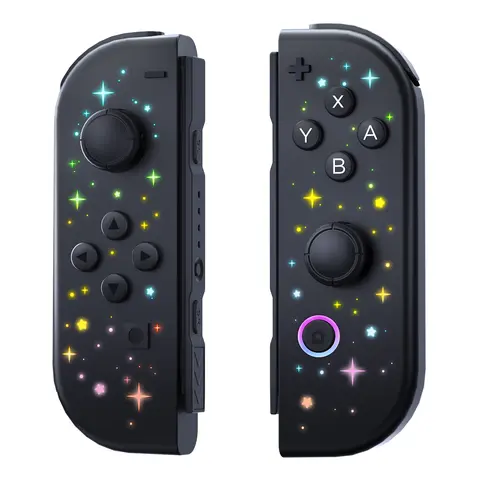 Garyki Rechargeable Wireless Gaming Controller - 580mAh Battery-Powered Plastic Switch Gamepad Replacement, Universal for Switch/Lite/OLED, Dual Vibration & Motion Control, Energy Efficient, Black LED, Extended Playtime