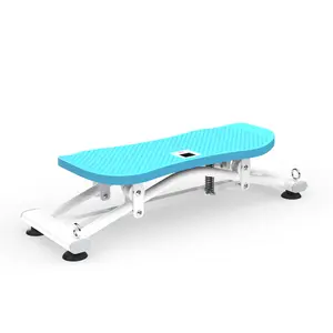 26.40" Blue Indoor Ski Simulator Trainer, Q235 Steel Smooth Sliding Board, Detachable Resistance Bands, 300LBS Capacity Non-Slip Base, Compact Full-Body Cardio Strength Home Fitness Machine