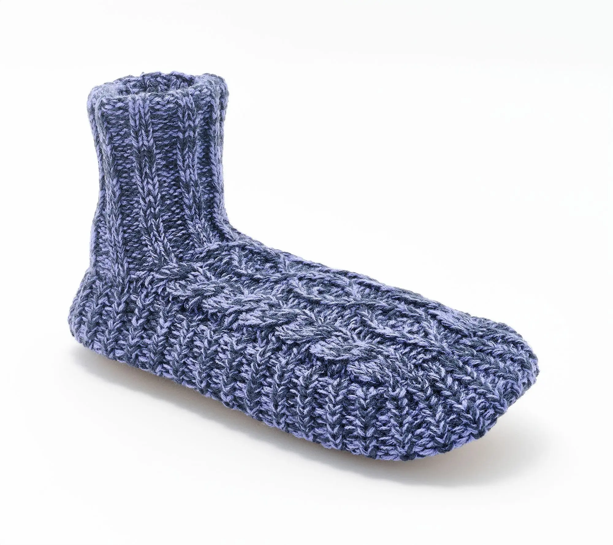 MUK LUKS Men's Cable Knit Fold Over Cuff Slipper Sock MUK LUKS Men's Cable Knit Fold Over Cuff Slipper Sock