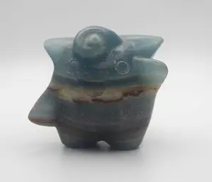 Blue Banded Calcite (Blue Onyx) Clefairy Crystal Carving – Calming & Collectible