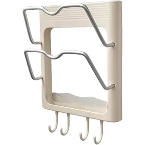 Wall-Mounted Curling Iron Holder – No drilling, no damage. Just peel, stick, and hang up to 3 hot styling tools. Say goodbye to tangled cords and cluttered drawers – your bathroom counter finally breathes