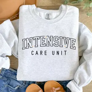 Intensive Care Unit T-Shirt OR Sweatshirt, icu nurse T-Shirt , icu registered nurse sweatshirt, icu department Cotton Crewneck Fabric Fit