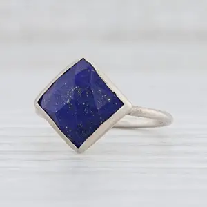 New Nina Nguyen Blue Lapis Lazuli Ring Spirit Sterling Silver Sz 7.25 Solitaire