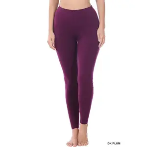 Zenana Cotton Leggings - Plum