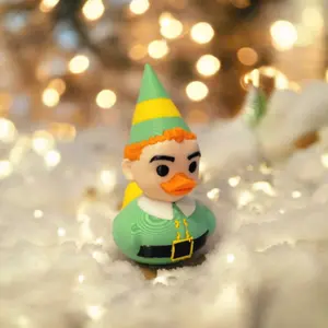 Bob the Christmas Elf Duck 3 Inch Tall 3D-Printed from Hard Plastic Great for Jeep Collectors Fan Art Festive Ornament