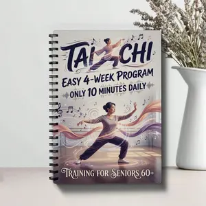 Tai Chi Walking for Seniors, 28-Day Plan, 10-Minute Daily Practice, Illustrated Movements, Improves Balance, Overcomes Fall Fears, Spiral Bound Book