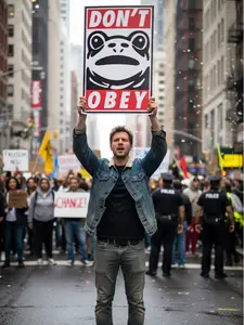 Don't Obey Frog Poster Canvas, Freedom Frog Poster Canvas, Frog Resist Poster
