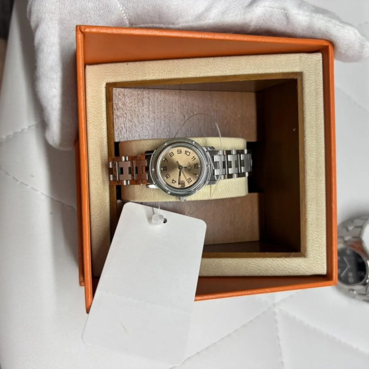 Pre-owned HERMÈS As Shown Shoulder Bags Clipper Quartz Stainless Steel Ladies Watch 15.8cm 13869