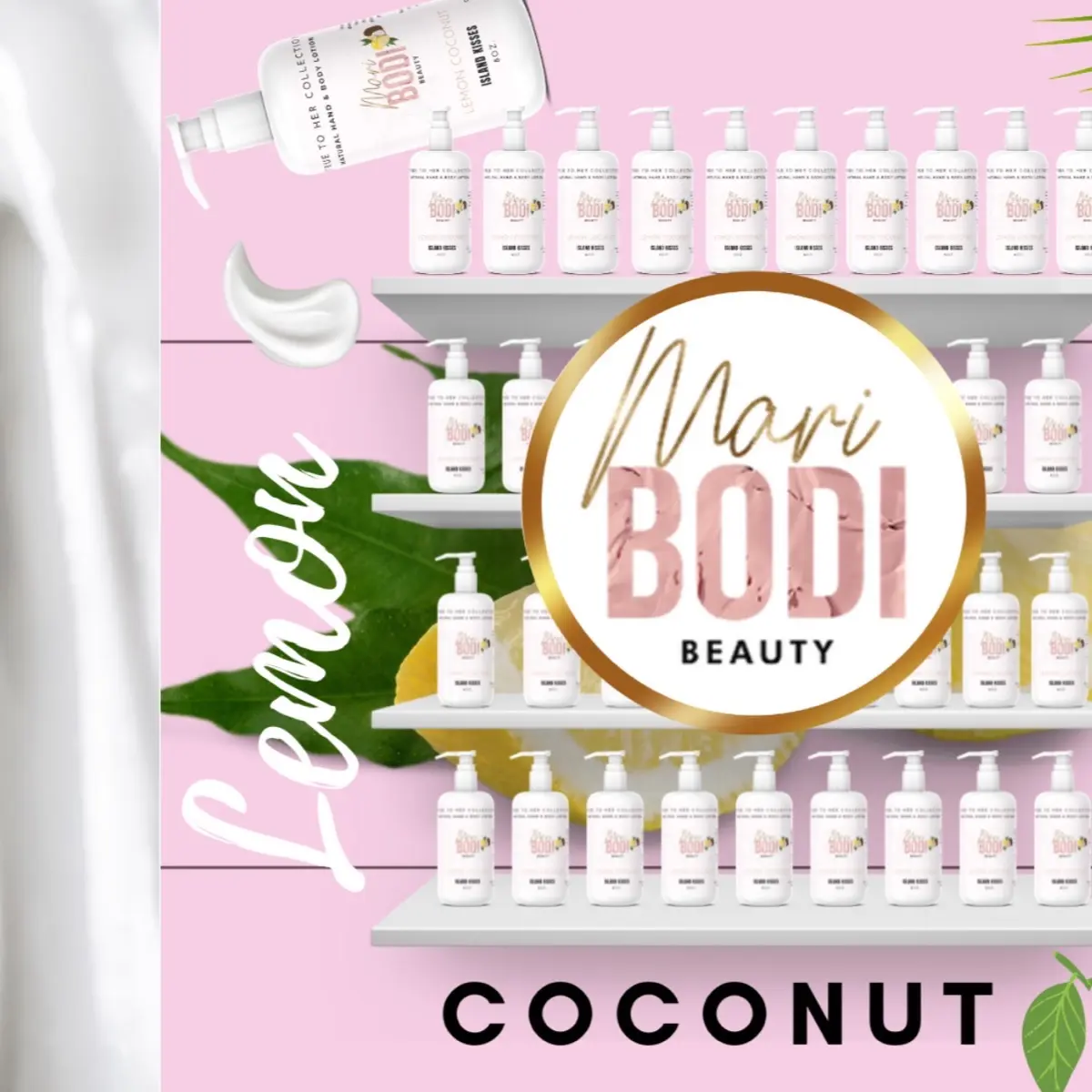 Hydrating Shea Butter Whipped Natural Hand & Body Lotion - Lemon Coconut 8 Oz. Body Care Moisture