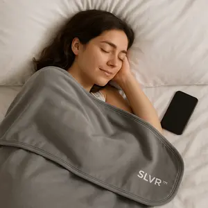 SLVR™ Large Blanket 50" x 60" - Hypoallergenic Silver Fiber Technology for EMF Protection & Comfort