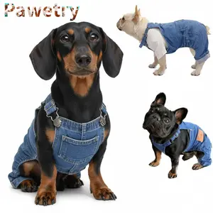 Pawetry Adjustable Denim Dog Overalls | Retro Jeans Jumpsuit for Frenchie & Dachshund | Pet Streetwear S-3XL Pawetry Adjustable Denim Dog Overalls | Retro Jeans Jumpsuit for Frenchie & Dachshund | Pet Streetwear S-3XL