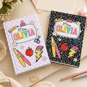 Personalized Teacher Hardcover Journal, Custom Composition Notebook, Teacher Name Notebook, Back to School Teacher Gift, School Supplies