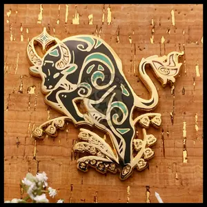 Celestial Coronation Series: Taurus , Zodiac 2.5in Hard Enamel Pin