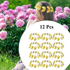 12 Pcs Gold Laurel Crown Gold Leaf Greek Goddess Costume Headpiece for Women Toga Party Decoration Accessories face mask full face mask halloween gift