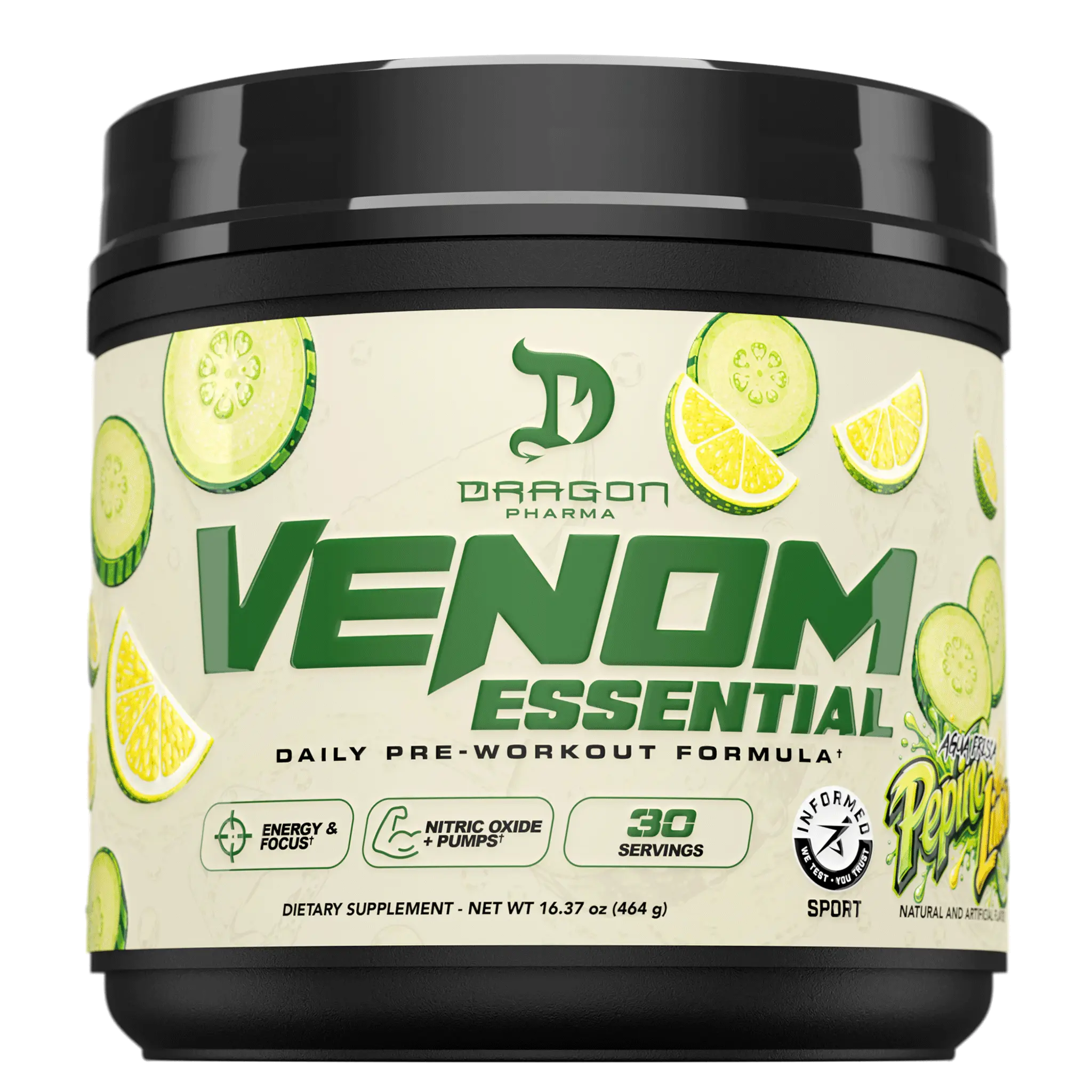 Dragon Pharma Venom Essential Pre-Workout – Energy, Focus & Pumps - 30 servings Sports Performance Supplement Fitness Healthcare Supplement