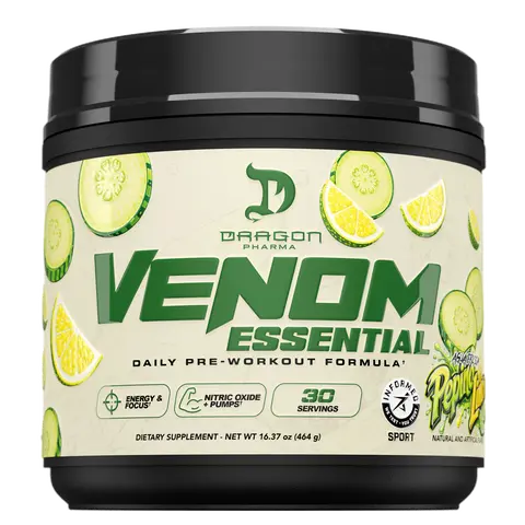 Dragon Pharma Venom Essential Pre-Workout – Energy, Focus & Pumps - 30 servings Sports Performance Supplement Fitness Healthcare Supplement