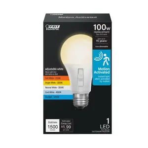 Feit Electric 100 Watt Replacement Adjustable White E26 Non-Dimmable Motion Sensor LED Light Bulb
