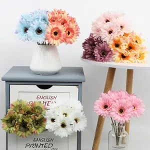 5pcs/set Artificial Chrysanthemums for Wedding Decor| Bridal Bouquets & Living Room Table Ornaments| Simulated Plants Flower Decorative artificial outdoor plants fake flowers for outdoor front porch decor artificial flowers for outside outdoor decor