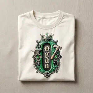 Ogun T-Shirt – Yoruba Orisha Crest Tee | Afro-Cuban Spiritual Streetwear, God of Iron & War Gift, Santeria Orisha Shirt