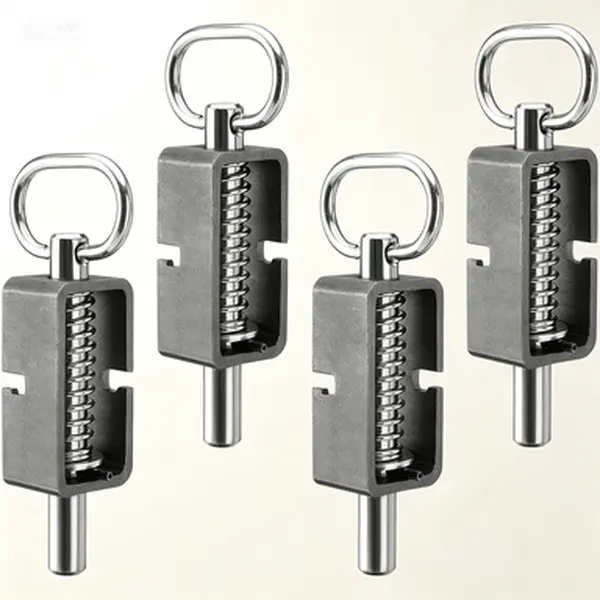 4-Pack 5/8" Heavy Duty Heavy Steel Trailer Gate Spring Latch Assembly, Plain Tube Design, Reusable Bolt-On Fastening, Rust-Resistant Hardware
