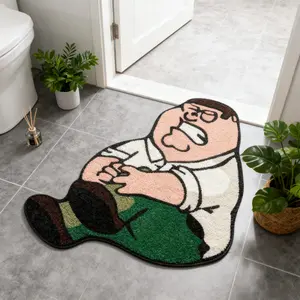 Peter Griffin Cartoon Shape Area Rug, Soft and Durable Non-Slip Mat for Bedroom, Living Room & More, Pet-Friendly Easy Clean Decorative Carpet